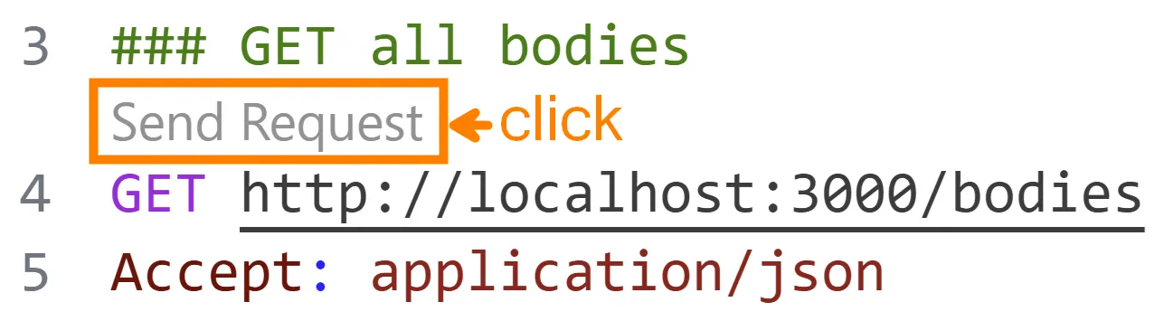 Send Request command in REST Client